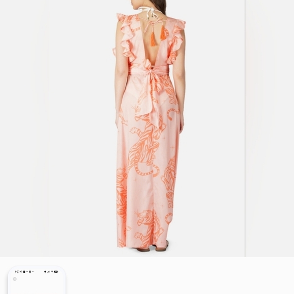 Chic Peach Patterned Maxi Dress - Picture 5 of 9